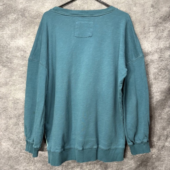 Anthropologie Sun Keep Daydream Sunflower Sweatshirt Womens M Blue Teal Art Boho - Picture 3 of 14